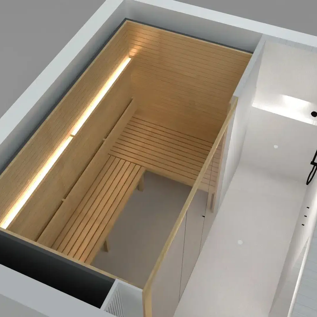Saunaraum mit Flurschrank