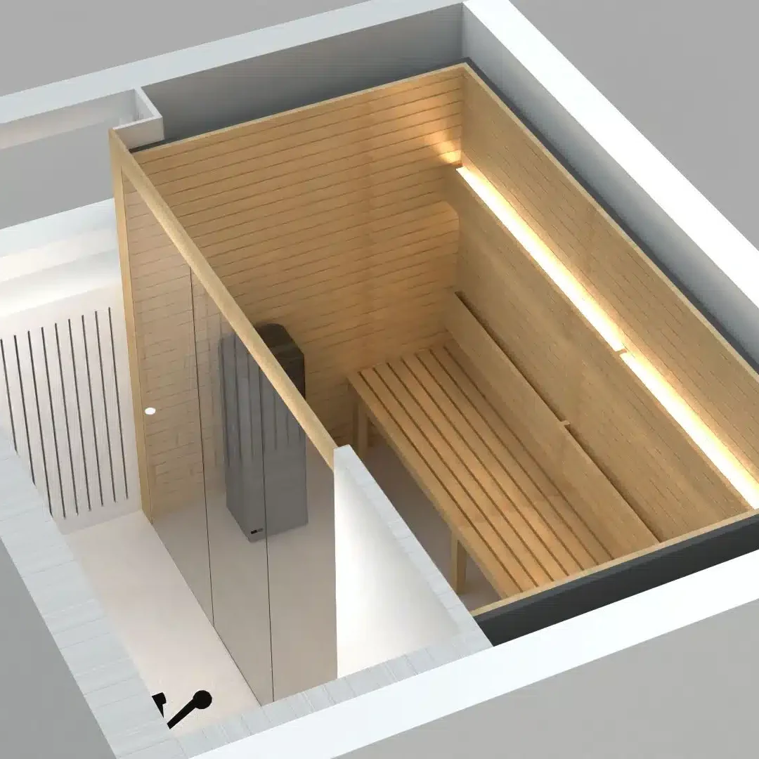 Saunaraum mit Flurschrank