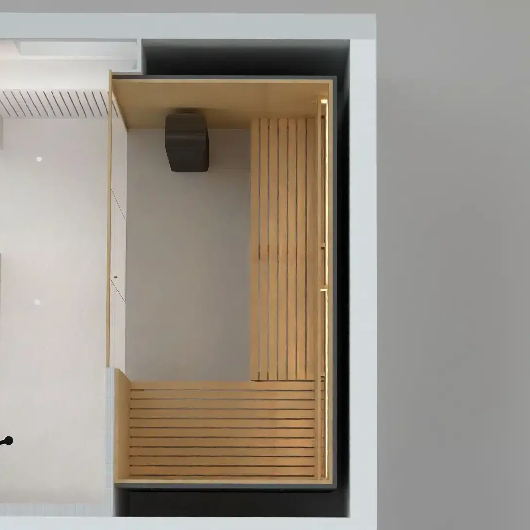 Saunaraum mit Flurschrank
